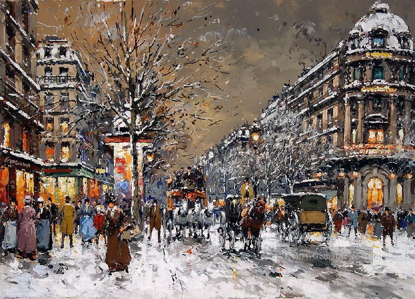 yxj051fD Impressionismus Straßenszene Paris Ölgemälde